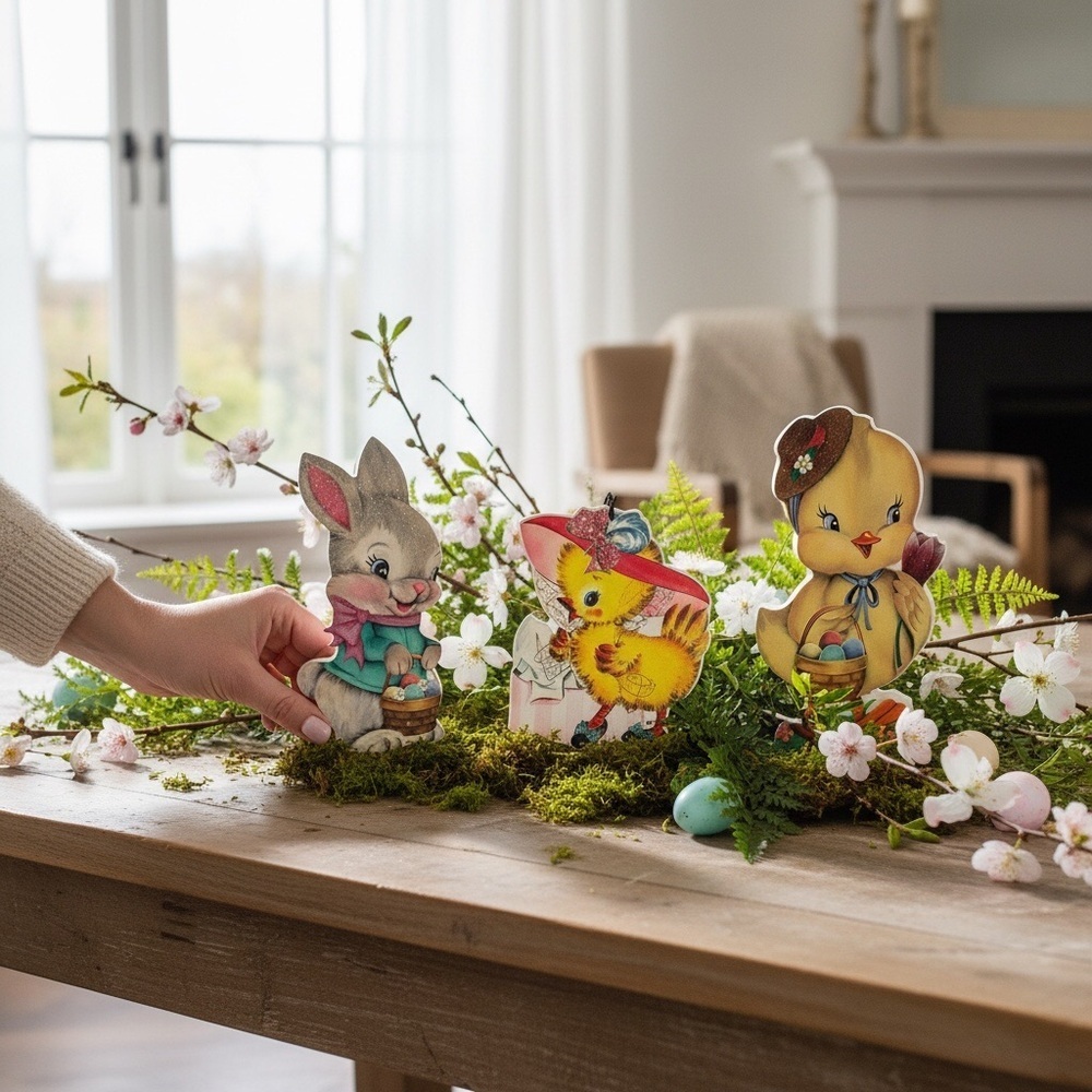 Hobby Lobby Easter Bunny & Chick Wood Decor Multicolor Chick Ornaments 3 pc. NWT